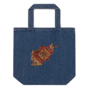Organic denim tote bag (Afghanistan's Map)