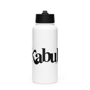Stainless steel water bottle with a straw lid